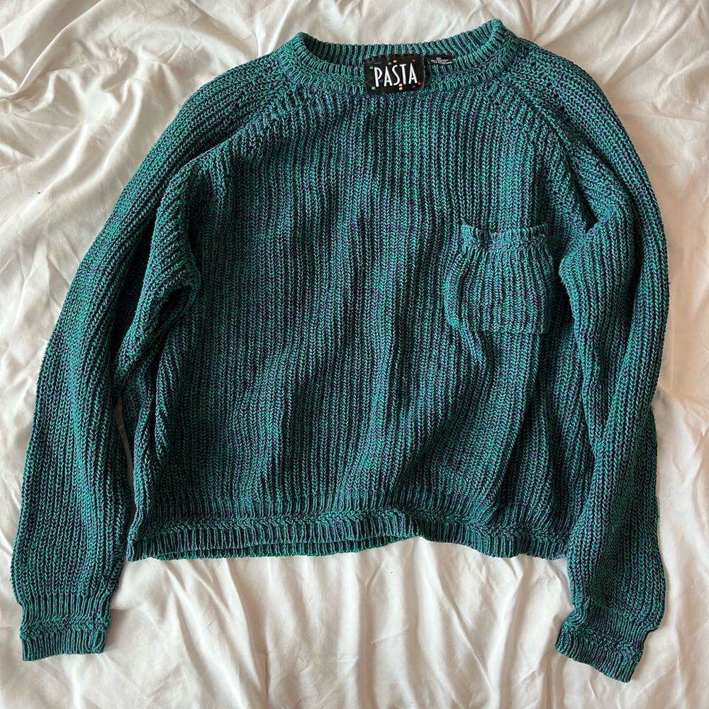 Pasta Brand Blue and Purple Knit Sweater